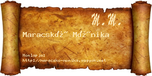 Maracskó Mónika névjegykártya